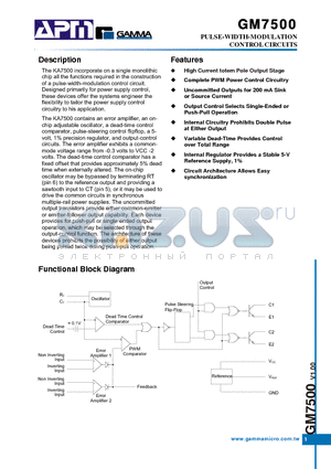 GM7500S16R datasheet - PULSE-WIDTH-MODULATION CONTROL CIRCUITS