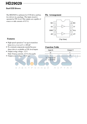 HD29029 datasheet - Dual CCD Drivers