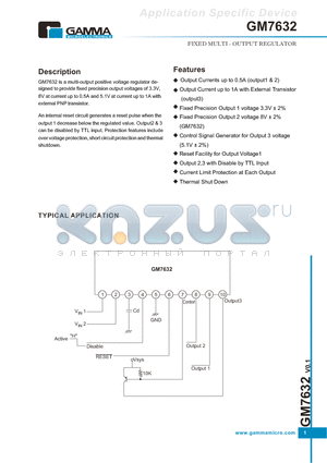 GM7632 datasheet - FIXED MULTI - OUTPUT REGULATOR