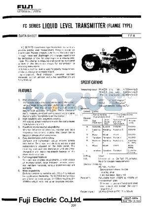 EDS7-101A datasheet - FC SERIES LIQUID LEVEL TRANSMITTER (FLANGE TYPE)