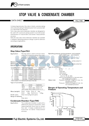 EDS8-42H datasheet - STOP VALVE & CONDENSATE CHAMBER