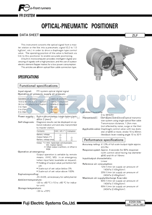 EDS9-50B datasheet - OPTICAL-PNEUMATIC POSITIONER