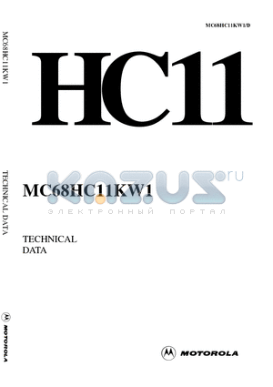 MC68HC11KW1 datasheet - High-density complementary metal oxide semiconductor HCMOS) microcontroller unit