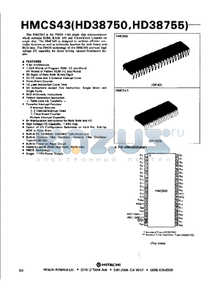 HD38750 datasheet - PMOS 4-bit single chip