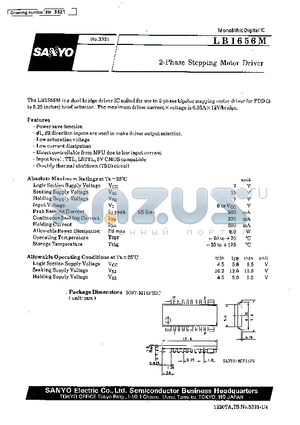 LB1656M datasheet - 2-Phase Stepping Motor Driver