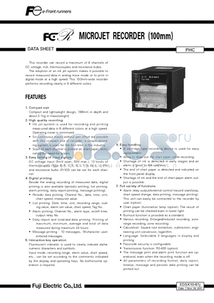 EDSX10-61J datasheet - MICROJET RECORDER (100mm)