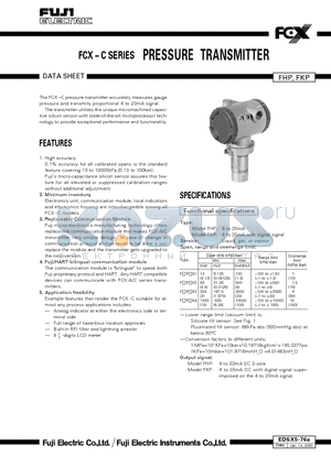 EDSX5-76A datasheet - FCX  C SERIES PRESSURE TRANSMITTER