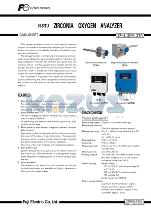 EDSX3-137D datasheet - IN-SITU ZIRCONIA OXYGEN ANALYZER