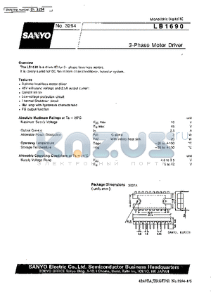 LB1690 datasheet - 3-Phase Motor Driver