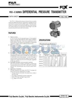 EDSX6-104 datasheet - FCX  C SERIES DIFFERENTIAL PRESSURE TRANSMITTER