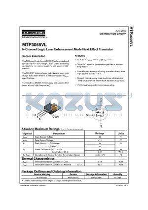 MTP3055VL datasheet - N-Channel Logic Level Enhancement Mode Field Effect Transistor