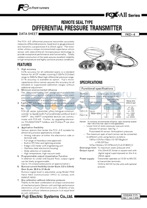 EDSX6-117I datasheet - REMOTE SEAL TYPE DIFFERENTIAL PRESSURE TRANSMITTER