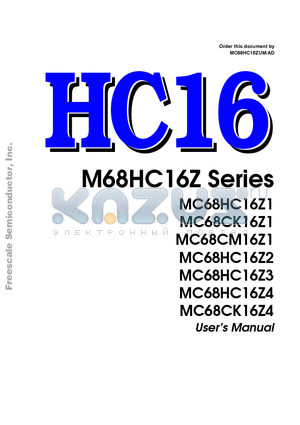 MC68HC16Z3MPV20 datasheet - M68HC16Z Series