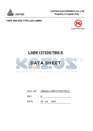 LSBK13733S-TBS-X datasheet - TAPE AND BOX TYPE LED LAMPS