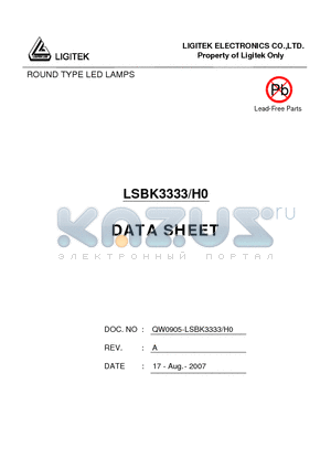 LSBK3333-H0 datasheet - ROUND TYPE LED LAMPS