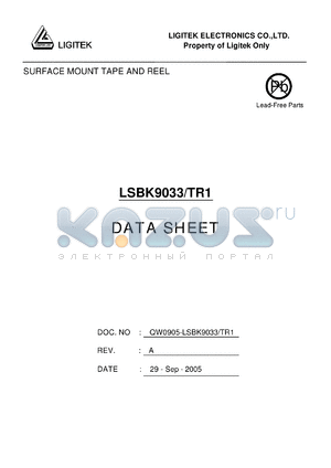 LSBK9033-TR1 datasheet - SURFACE MOUNT TAPE AND REEL