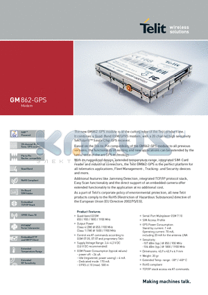 GM862-GPS datasheet - module