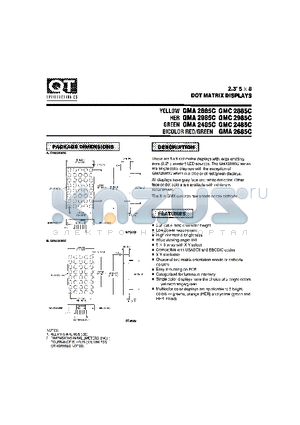 GMA2485C datasheet - 2.3 5X8 DOT MATRIX DISPLAYS