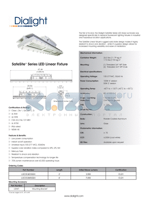 LSC3C4D3GEX datasheet - SafeSite Series LED Linear Fixture