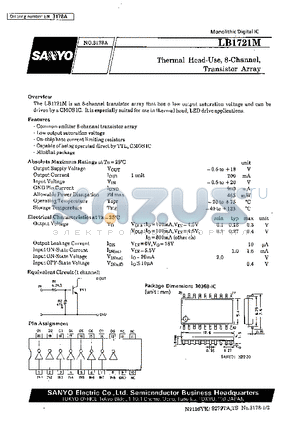 LB1721M datasheet - Thermal Head-Use, 8-Channel, Transistor Array