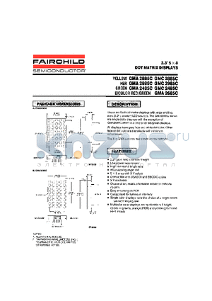 GMA2985C datasheet - 2.3 5 X 8 DOT MATRIX DISPLAYS