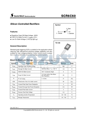 LSCR6C60 datasheet - Silicon Controlled Rectifiers
