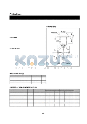 HP-3MLR2 datasheet - Photo diodes