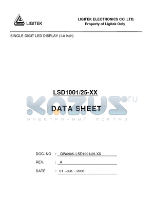 LSD1001/25-XX datasheet - SINGLE DIGIT LED DISPLAY (1.0 Inch)