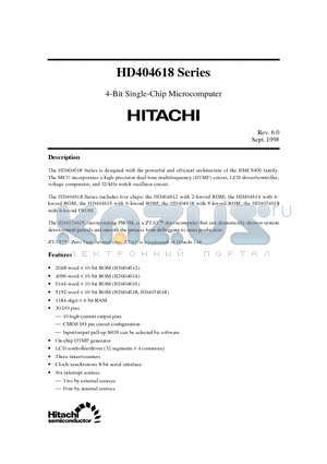 HD404612 datasheet - 4-Bit Single-Chip Microcomputer