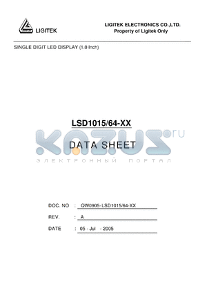 LSD1015-64-XX datasheet - SINGLE DIGIT LED DISPLAY (1.0 Inch)