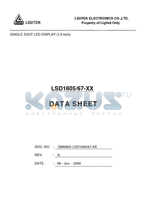 LSD1805/67-XX datasheet - SINGLE DIGIT LED DISPLAY (1.8 Inch)