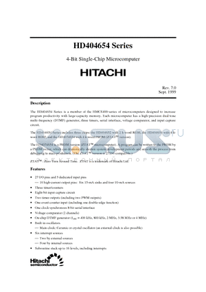 HD404654 datasheet - 4-Bit Single-Chip Microcomputer