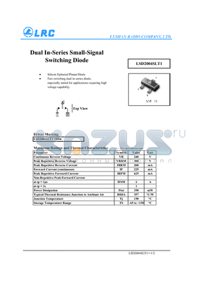 LSD2004SLT1 datasheet - Dual In-Series Small-Signal Switching Diode