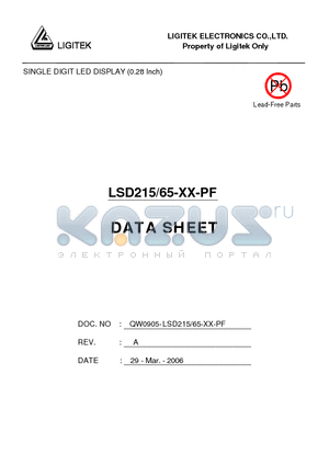 LSD215-65-XX-PF datasheet - SINGLE DIGIT LED DISPLAY (0.28 Inch)
