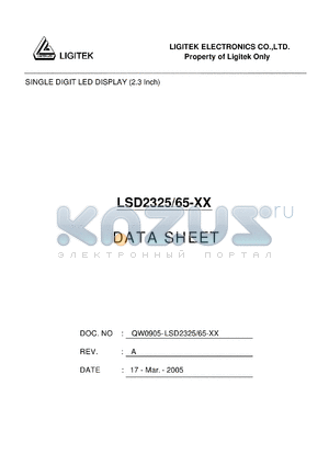 LSD2325/65-XX datasheet - SINGLE DIGIT LED DISPLAY (2.3 Inch)