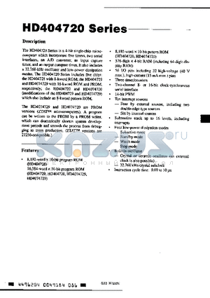 HD404729FS datasheet - 4-BIT SINGLE-CHIP MICROCOMPUTER