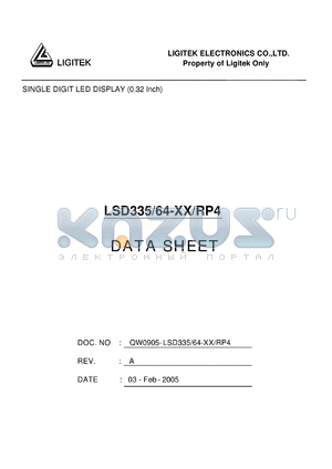 LSD335-64-XX-RP4 datasheet - SINGLE DIGIT LED DISPLAY (0.32 Inch)