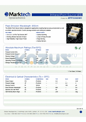 MTPS3085MC datasheet - Infrared Point Source LED