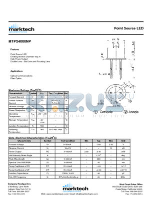 MTPS4088NP datasheet - Point Source LED