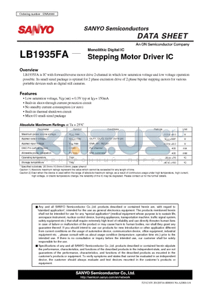 LB1935FA datasheet - Stepping Motor Driver IC