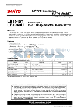 LB1940U datasheet - 2-ch H-Bridge Constant Current Driver