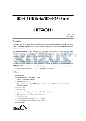 HD4074344 datasheet - 4-bit microcomputers