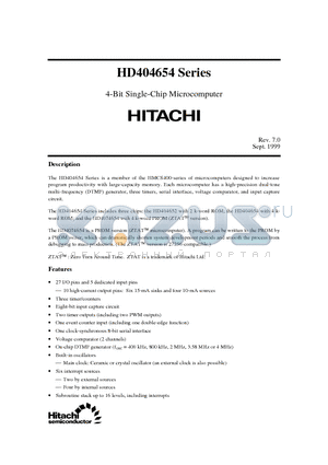 HD4074654S datasheet - 4-Bit Single-Chip Microcomputer