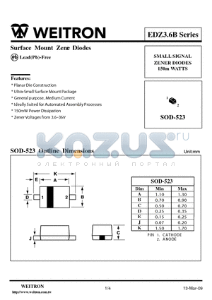 EDZ11B datasheet - Surface Mount Zener Diodes