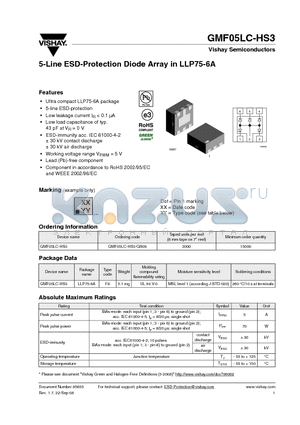 GMF05LC-HS3-GS08 datasheet - 5-Line ESD-Protection Diode Array in LLP75-6A