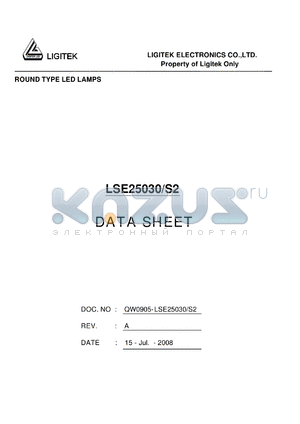 LSE25030/S2 datasheet - ROUND TYPE LED LAMPS