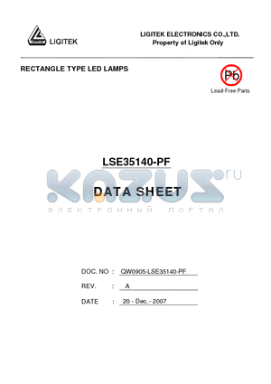 LSE35140-PF datasheet - RECTANGLE TYPE LED LAMPS
