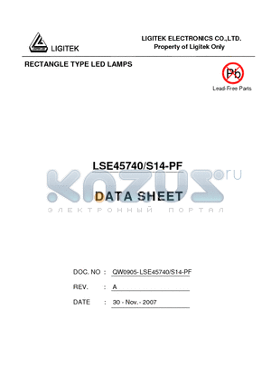 LSE45740-S14-PF datasheet - RECTANGLE TYPE LED LAMPS