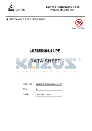 LSE65540-L41-PF datasheet - RECTANGLE TYPE LED LAMPS