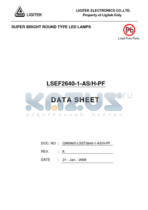 LSEF2640-1-AS-H-PF datasheet - SUPER BRIGHT ROUND TYPE LED LAMPS
